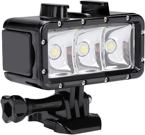 Tbest LED فيديو ضوء صغير تحت الماء مصباح ملء الغوص فائق السطوع 3 وات 300LM كاميرا محمولة لكاميرات الحركة XiaoYi باللون الأسود 75.5 × 41 61.5 مم in Kuwait