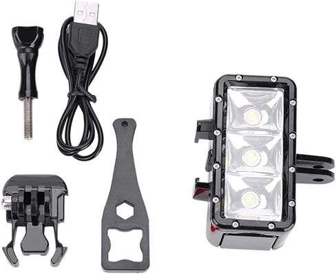 Tbest LED فيديو ضوء صغير تحت الماء مصباح ملء الغوص فائق السطوع 3 وات 300LM كاميرا محمولة لكاميرات الحركة XiaoYi باللون الأسود 75.5 × 41 61.5 مم in Kuwait