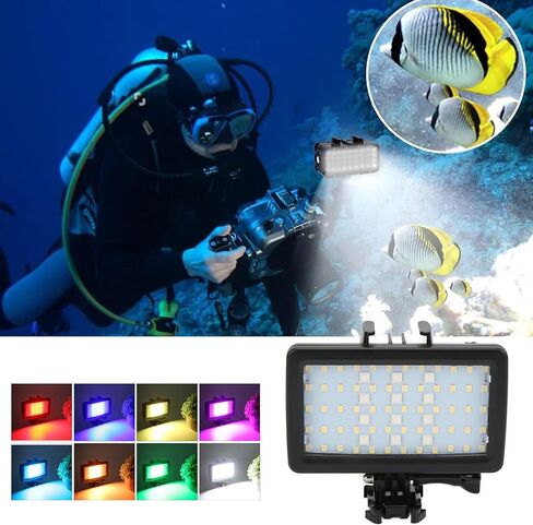 Underwater Light, Rechargeable Diving Light, Dimmable Underwater LED Video Light with 8 Lighting Modes for Action Camera in Saudi Arabia