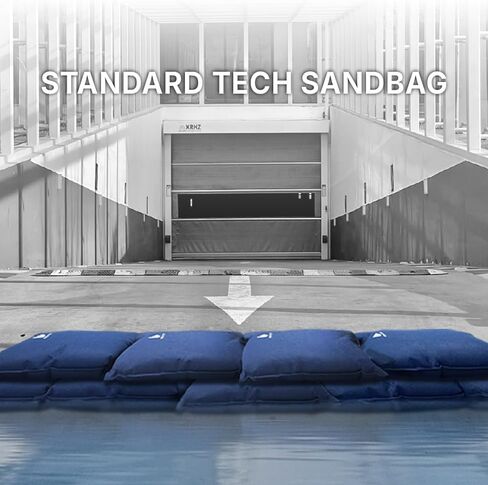 أكياس رمل WEIBAO Standard Tech - 5 عبوات (24 بوصة × 16 بوصة)، أزرق داكن | دبليو بي-600-أ | حواجز الفيضانات التي يتم تنشيطها بالماء، وأكياس الرمل بدون رمل، ومانع المياه الماص in Kuwait