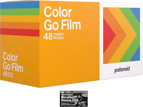 فيلم Polaroid Go الملون - 48 صورة - 3 عبوات مزدوجة من الأفلام السائبة مع قطعة قماش - لكاميرا Polaroid GO فقط in Kuwait