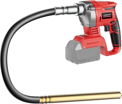 LIVOWALNY Handheld Concrete Vibrating Tool Compatible with Dewalt 20V Battery, 600W Cordless Electric Concrete Vibrator with 3.8ft Shaft Rod,6000RPM Portable Pencil Cement Vibrarator Remove Air Bubble in Kuwait