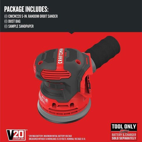 CRAFTSMAN CMCW220BR V20 ماكينة صنفرة مدارية عشوائية لاسلكية ليثيوم أيون (أداة فقط) (متجددة) in Saudi Arabia