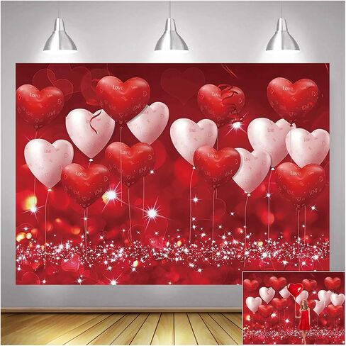 بالونات قلوب حمراء الحب عيد الحب موضوع التصوير الخلفيات 7x5ft الزفاف الذكرى الزفاف دش الزفاف عيد الأم صورة خلفية زوجين استوديو صورة صور تبادل لاطلاق النار الدعائم الفينيل in Kuwait