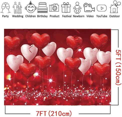 بالونات قلوب حمراء الحب عيد الحب موضوع التصوير الخلفيات 7x5ft الزفاف الذكرى الزفاف دش الزفاف عيد الأم صورة خلفية زوجين استوديو صورة صور تبادل لاطلاق النار الدعائم الفينيل in Kuwait