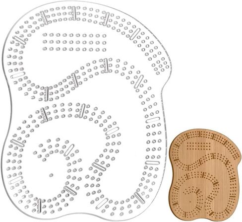 BENECREAT 9.84x7.68 Inch Cribbage Board Templates, Nuggets Acrylic Game Board Templates for Woodworking, Card Game Plates Making, 5mm Thick, Hole: 3.2mm in Saudi Arabia
