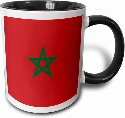 3dRose Flag Of Morocco Mug, 11 oz, Black,mug_158383_4 in Saudi Arabia