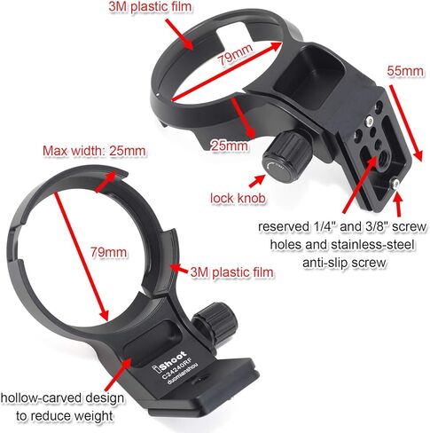CNC Machined Diameter 79mm Tripod Mount Ring Lens Collar for Canon RF 24-240mm F4-6.3 is USM Lens, Built-in 70mm Arca-Swiss Quick Release Plate Compatible with Tripod Ball Head in Saudi Arabia