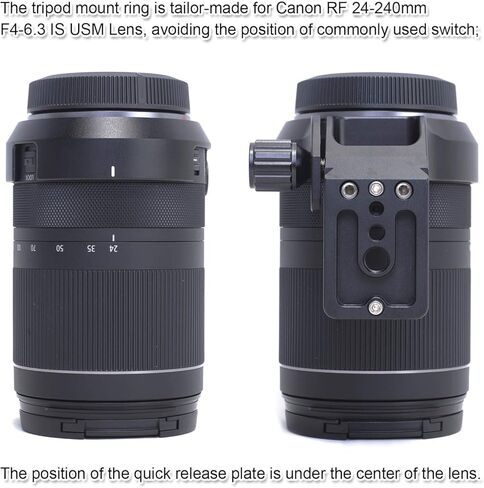 CNC Machined Diameter 79mm Tripod Mount Ring Lens Collar for Canon RF 24-240mm F4-6.3 is USM Lens, Built-in 70mm Arca-Swiss Quick Release Plate Compatible with Tripod Ball Head in Saudi Arabia