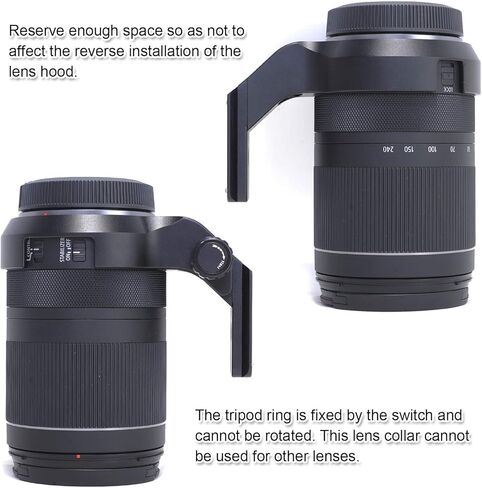 CNC Machined Diameter 79mm Tripod Mount Ring Lens Collar for Canon RF 24-240mm F4-6.3 is USM Lens, Built-in 70mm Arca-Swiss Quick Release Plate Compatible with Tripod Ball Head in Saudi Arabia