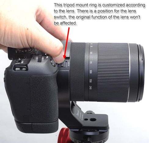 CNC Machined Diameter 79mm Tripod Mount Ring Lens Collar for Canon RF 24-240mm F4-6.3 is USM Lens, Built-in 70mm Arca-Swiss Quick Release Plate Compatible with Tripod Ball Head in Saudi Arabia
