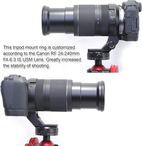 CNC Machined Diameter 79mm Tripod Mount Ring Lens Collar for Canon RF 24-240mm F4-6.3 is USM Lens, Built-in 70mm Arca-Swiss Quick Release Plate Compatible with Tripod Ball Head in Saudi Arabia