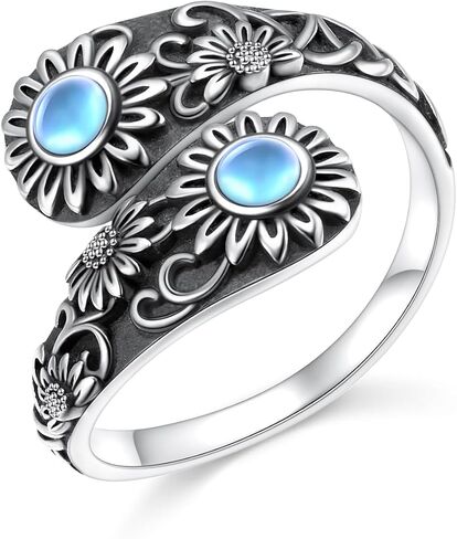 S925 Sterling Silver Hummingbird SPOON RING خمر إبهام قابلة للتعديل هدية مجوهرات عيد ميلاد للنساء in Kuwait