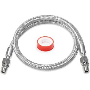 خرطوم قافز لضاغط الهواء مقاس 3/8 بوصة × 40 بوصة - قلب مموج من الفولاذ المقاوم للصدأ، غلاف حماية مضفر، 870 رطل لكل بوصة مربعة، أطراف دوارة مقاس 3/8 بوصة NPT in Kuwait