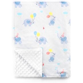 Baby Blanket for Girls, Soft Plush Floral Newborn Blankets with Pink Dotted Backing, Toddler Nursery Stroller Crib Receiving Blankets Infant, Pink Rose, 30"x40" in Kuwait