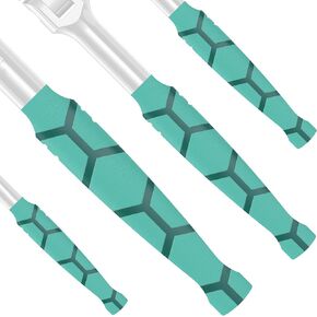 Olsa Tools Heat Shrink Handles Blue - 4 Pack Tool Handle Grip Sleeves - Non Slip Hex Textured Heat Shrink Covers - Durable Custom Tool Grips - Professional Grade - Part: 1880 in Kuwait