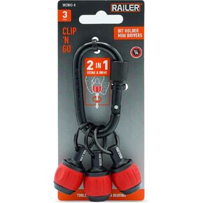 Bit Holder Key Chain Screwdrivers - Railer Heavy Duty 1/4" Hex Soft Ball Grip Bit Holders & Secure Keychain Carabiner. HVAC Tools w/Quick Release For Nut Drivers, Impact Driver & Drill Bits in Kuwait