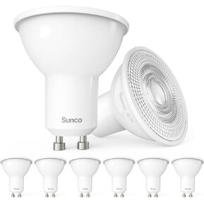 Sunco 12 Pack MR16 LED Bulb, GU10 Dimmable Track Light Bulbs, 5.5W=50W, 3000K Warm White, 550 LM, 25000 Lifetime Hours UL in Saudi Arabia