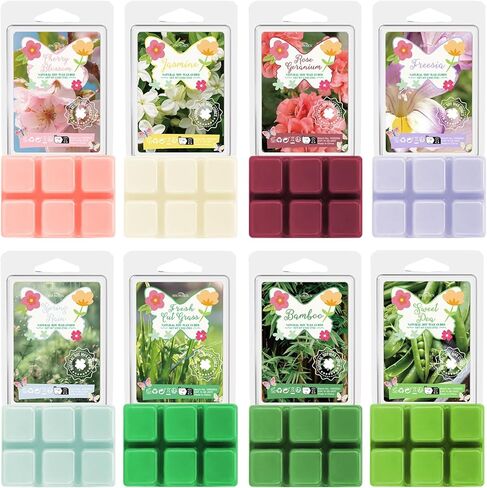 ذوبان شمع المخبوزات، 8 عبوات من مكعبات الشمع المعطرة، مكعبات شمع الصويا، رائحة قوية، تارت ذوبان الشمع للتدفئة - بسكويت الفانيليا واللوز، وجوز الهند المحمص، ودونات متجمد وأكثر من ذلك، مجموعة هدايا تذوب الشمع الملون in Kuwait