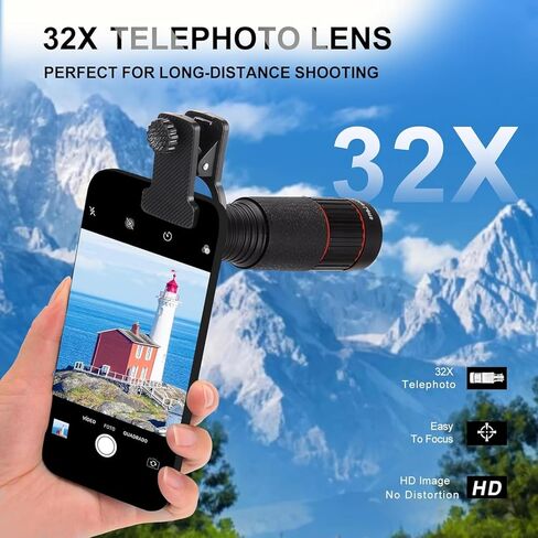 32x monocular Telescope, Suitable for Adults and Children, for Bird Watching, Hiking, and Concert Tours, with Phone Clip and Stand in Saudi Arabia