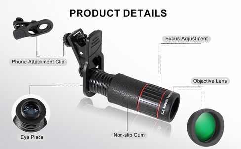 32x monocular Telescope, Suitable for Adults and Children, for Bird Watching, Hiking, and Concert Tours, with Phone Clip and Stand in Saudi Arabia