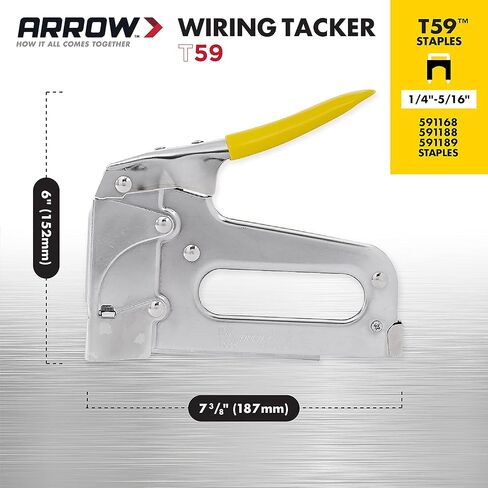 Arrow T59 Heavy Duty Staple Gun with Rear-Load Magazine for Voice and Data Cables and Wiring, Fits Wires up to 5/16-Inch Diameter in Saudi Arabia