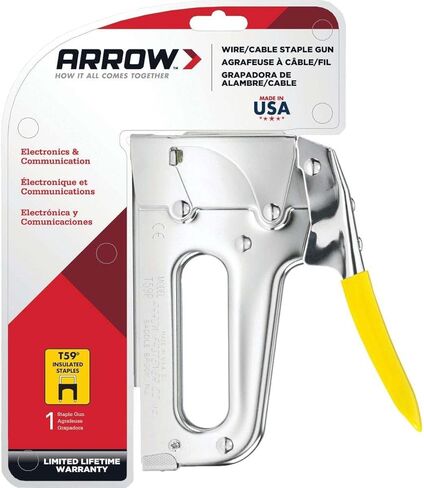 Arrow T59 Heavy Duty Staple Gun with Rear-Load Magazine for Voice and Data Cables and Wiring, Fits Wires up to 5/16-Inch Diameter in Saudi Arabia