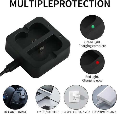 V4 Battery Charger for Ring Rechargeable Battery,Dual Ring Batteries Charger Station Compatible with Rings Doorbell 2/3/4 Doorbell Camera Batterys (Rings Batteries NOT Included) in Saudi Arabia