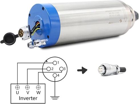 4.5kw ER20 water-cooled spindle 4 pieces ceramic ball bearing 100mm(220v) in Saudi Arabia