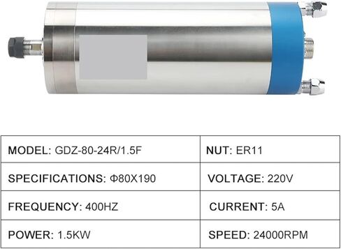 1.5kw ER11 spindle motor kit with water-cooled spindle, inverter, 80mm bracket, water pump, 14 pieces in Saudi Arabia