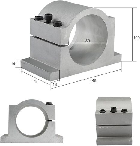 1.5kw ER11 spindle motor kit with water-cooled spindle, inverter, 80mm bracket, water pump, 14 pieces in Saudi Arabia