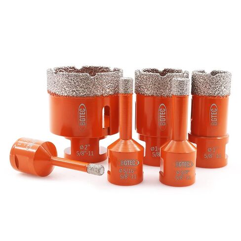 BGTEC 6pcs Dry Diamond Core Drill Bits Set for Porcelain Tile Ceramic Marble Brick Hole Saw Mixed 6/8/10/25/35/50MM in Saudi Arabia
