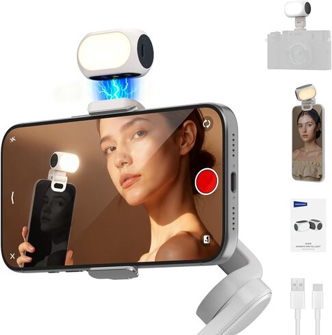 NEEWER Entry Level Version LED RGB Selfie Light, 91 LEDs Plastic Clip on Phone Fill Lighting for iPhone, 20 Effects CRI92 1000mAh, for Computer Webcam Laptop Zoom Video Conference Recording, N6C in Saudi Arabia