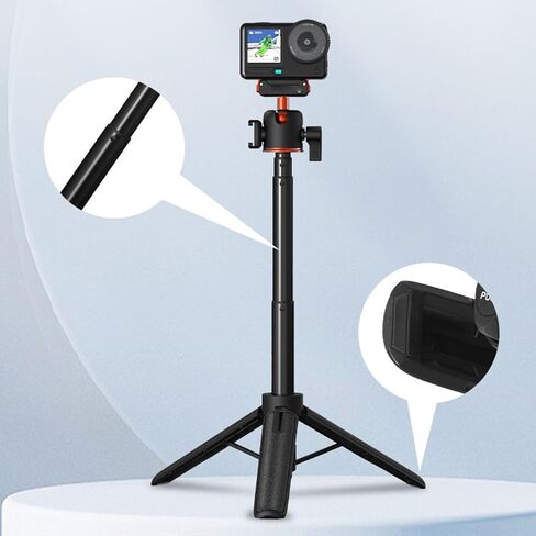 Yunseity Selfie Stick Tripod, Magnetic Extendable 20.5 to 54cm Aluminum Alloy Tripod Stand with 360 Degree Ball Head, for OSMO Action 6 Action Camera in Saudi Arabia