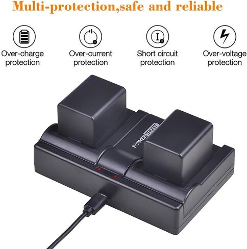 2 حزمة 3.7 فولت BP-727 BP727 بطارية وشاحن سريع مزدوج لكاميرا Canon Vixia HF R70، HF R72، HF R700 HFM50، HFM52، HFM500، HFR30، HFR32، HFR300، HFR40، HFR42، HFR400، HFR50، HFR52، HFR500، HFR60 in Kuwait