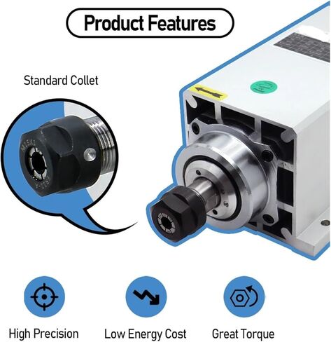 3.5KW spindle motor 220v ER20 400hz 24000RPM + ER20A wrench + 2 pcs ER20 chuck 1/2 inch 10mm in Saudi Arabia
