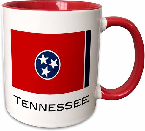 3dRose Tennessee State Flag Two Tone Mug, 11 oz, Red/White in Saudi Arabia