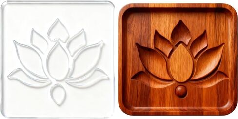 INFUNLY Lotus Acrylic Router Template 7.9 inches Square Clear Router Inlay Template Flower Transparent Carving Templates for Woodworking Curvy Tracing Stencils Router Guide Tool for DIY Craft in Saudi Arabia