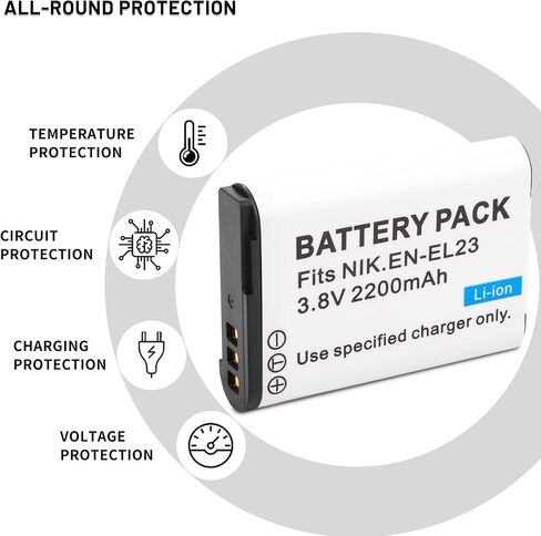 2 Pack EN-EL23 Batteries with Smart LCD Display Dual Channel Charger for Nikon Coolpix P900s, P900, P610s, P610, P600, B700, S810c Camera Digital Camera in Saudi Arabia