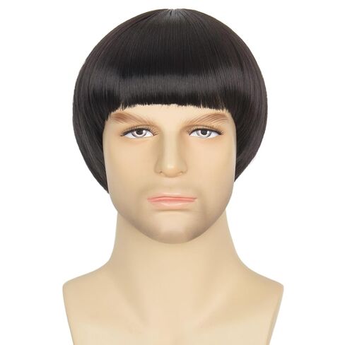 Yan Dream Retro 60s Men Short Straight Ginger Bowl Cut Wig Mushroom Bob Costume Wig with Bangs in Saudi Arabia