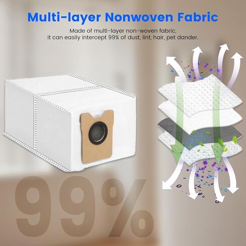 20 حزمة من أكياس الغبار البديلة C10، Omni C20 المتوافقة مع مكنسة Eufy C10، C20 Omni Robot، أكياس مكنسة كهربائية لـ Eufy، أكياس غبار ذات سعة كبيرة للاستعمال مرة واحدة in Kuwait