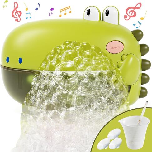 Lehoo Castle Bath Bubble Machine, Light Up Musical Bubble Bath Toys for Toddlers 1-3 Automatic Bubble Maker for Bathtub Dinosaur Toys for Bath in Kuwait