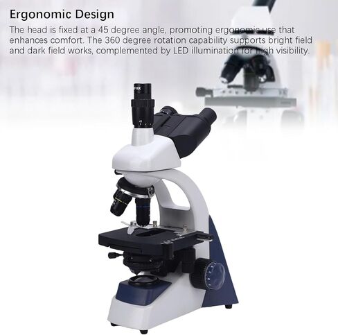 Professional Trinocular Industrial Biological Microscope 40X up to 1600X Magnification with LED Illumination Aluminum Alloy Body for Laboratory Research Education in Saudi Arabia