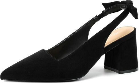 Mostrin Block Slingback Heels for Women Pointed Closed Toe Chunky Heels Office Work Shoes Women's Pumps for Business Casual in Kuwait