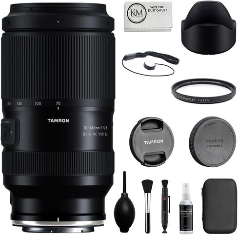 Tamron 70-180mm f/2.8 Di III VC VXD G2 Lens Compatible with Nikon Z Mount Bundle with UV Filter + Lens Cap Keeper + Cleaning Kit + Cleaning Cloth (5 Items) in Saudi Arabia