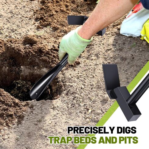 Qualirey 2 Pcs 3 in 1 Trapping Hammer Trowel Hoe Tool, 18.3 Inches Coyote Trapping Tool Supplies for Digging Trap Driving Stakes and Soil Aeration, Powder Coated Steel in Saudi Arabia