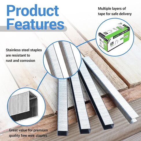 meite 71/12 22 Gauge 304 Stainless Steel Upholstery Staples, 3/8-Inch Crown with 1/2-Inch Leg Length, Heavy Duty Staples for Construction, Furniture, Crafts & DIY Projects (1 Box) in Saudi Arabia