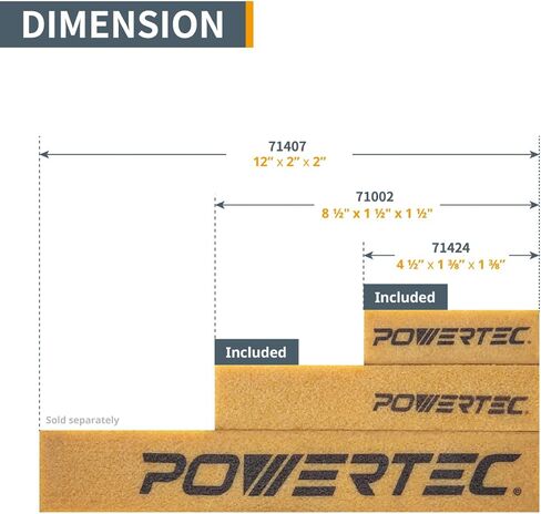مجموعة أعواد التنظيف الكاشطة POWERTEC مقاس 8-1/2 بوصة و4-1/2 بوصة لأحزمة وأقراص الصنفرة | ممحاة مطاطية طبيعية - أدوات متجر النجارة لتحقيق الكمال في الصنفرة (72215) in Kuwait