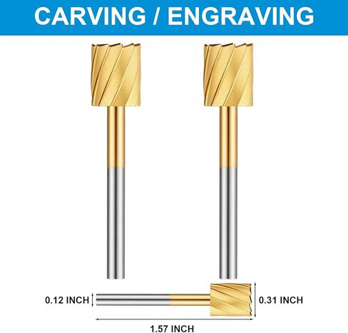 3 Pack 5/16" (7.9mm) Rotary Carving Bit, Tungsten Carbide High Performance Rotatable Carvings Bit Wood Carving Bits Grinding Bits Shank Power Rotary Tools for DIY Woodworking in Saudi Arabia