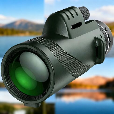 High-Definition Monocular Telescope Kit with 42mm Objective Lens - Includes Tripod, Phone Clip & Accessories for Long-Range Viewing & Outdoor Adventures, Camping, Hiking - Manual Focus, Rubber Grip in Saudi Arabia